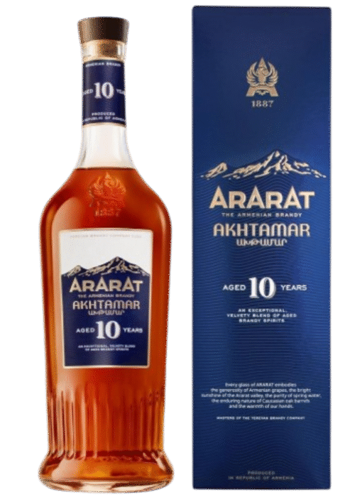 Butelka Ararat Akhtamar 10YO Armenian Brandy 0,7L 40% – ormiańska brandy z regionu Ararat o kwiatowym, owocowym i ziołowym aromacie oraz delikatnym, gładkim i łagodnym smaku