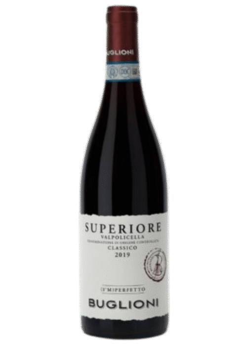 Butelka Buglioni il Bugiardo Valpolicella Classico Ripasso 0,75L – intensywne czerwone wino z regionu Valpolicella o aromatach czarnych jagód, dębu i przypraw.