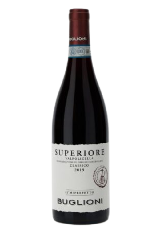 Butelka Buglioni il Bugiardo Valpolicella Classico Ripasso 0,75L – intensywne czerwone wino z regionu Valpolicella o aromatach czarnych jagód, dębu i przypraw.