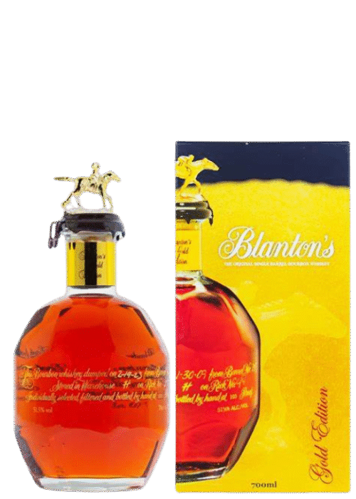 Butelka Blanton’s Gold Edition 0,7L 51,5% – amerykański bourbon o bogatym, intensywnym aromacie oraz delikatnym, gładkim smaku z korzennym, ostrym i pikantnym finiszem