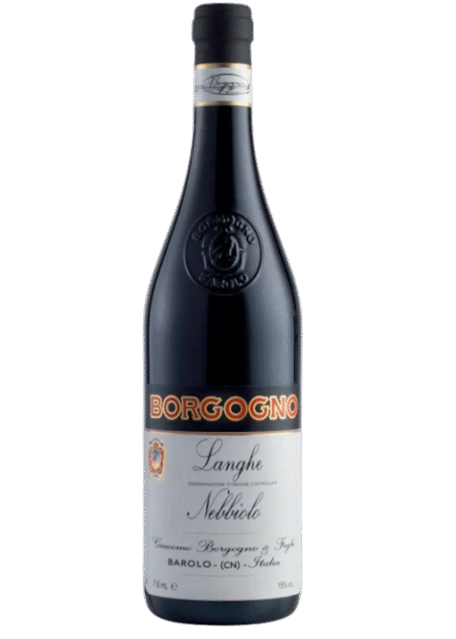 Butelka Borgogno Langhe Nebbiolo 0,75L – klasyczne czerwone wino z Piemontu ze szczepu Nebbiolo