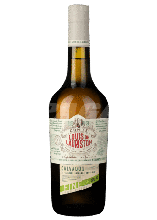 Butelka Calvados Fine Louis Lauriston 40% 0,7L – francuski calvados z Normandii o jabłkowym, korzennym i owocowym aromacie oraz długim, łagodnym i słodkim smaku z delikatnym, orzechowym i waniliowym finiszem