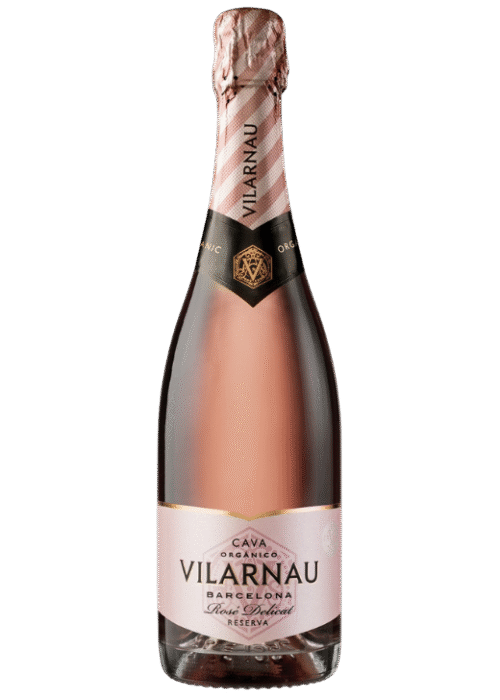 Butelka Cava Vilarnau Rosé Delicat Reserva 0,75L – hiszpańska różowa cava z Penedes o kwiatowo-truskawkowym aromacie, delikatnym, orzeźwiającym smaku i subtelnym, wytrawnym finiszu