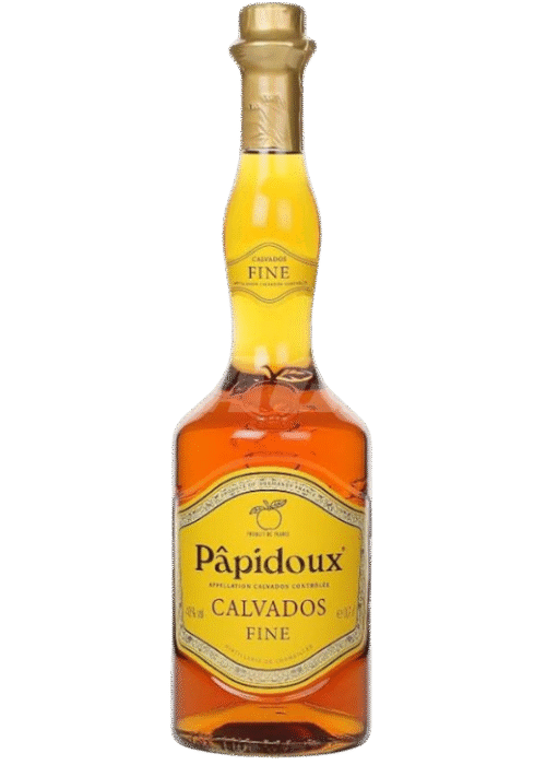 Butelka Calvados Papidoux Fine 40% 0,7L – francuski calvados z Normandii o jabłkowym, przyprawowym i waniliowym aromacie oraz gładkim, korzennym i słodkim smaku z lekkim, orzechowym i owocowym finiszem