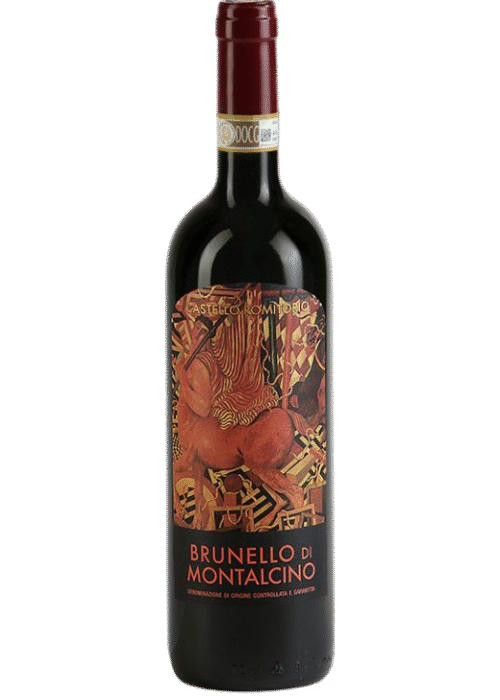 Butelka Castello Romitorio Brunello di Montalcino DOCG 0,75L – wytrawne wino z Toskanii o korzennym i owocowym charakterze, z nutami wiśni i dębu.