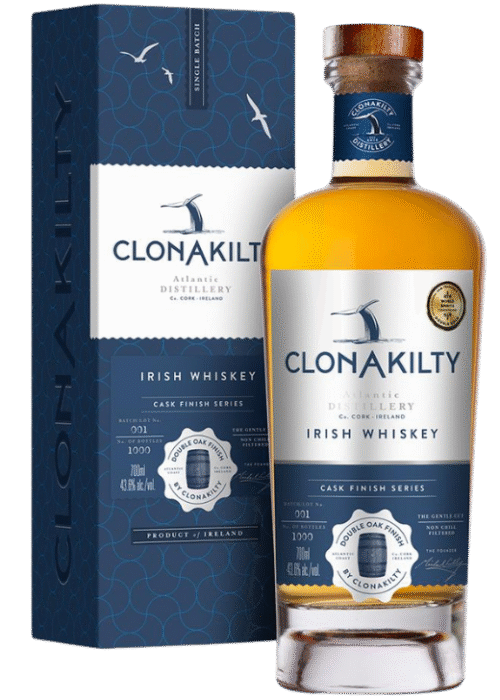 Butelka Clonakilty Double Oak Irish Whisky 43,6% w eleganckim kartoniku – irlandzka whisky single malt z podwójnego dębowego leżakowania