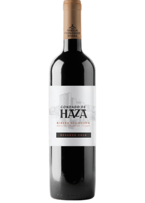 Butelka Condado De Haza Reserva 0,75L – hiszpańskie czerwone wino z regionu Ribera del Duero o korzennym i owocowym charakterze, z nutami czarnych jagód i dębu.