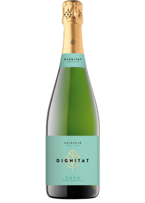 Butelka Dignitat Cava Semi Sec 0,75L – hiszpańska cava o delikatnym, owocowo-kwiatowym aromacie, łagodnym i słodkim smaku, z orzeźwiającym, świeżym finiszem