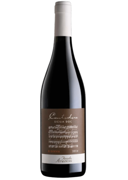 Butelka Feudo Arancio Cantodoro Riserva Sicilia DOC 0,75L – włoskie czerwone wino z Sycylii o korzennym, owocowym i ziołowym charakterze.