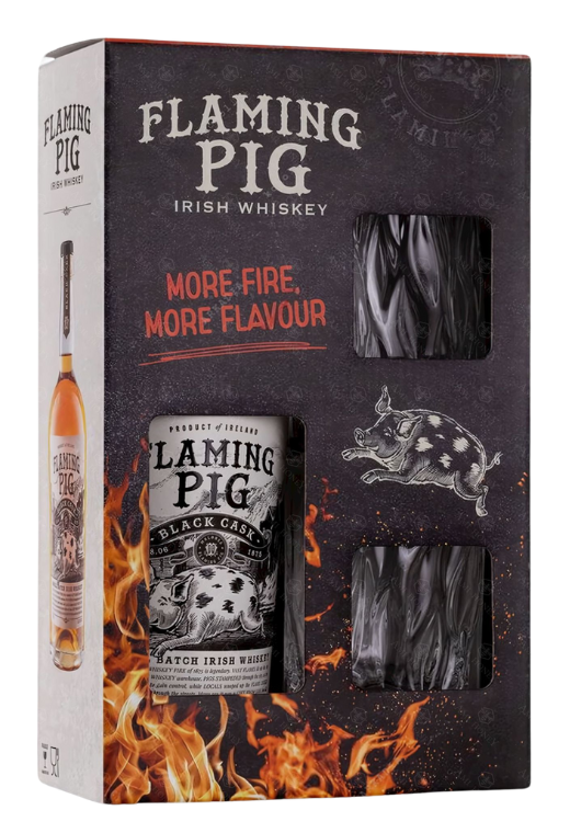 Flaming Pig Black Cask Gift Box – intensywna whisky dojrzewająca w wypalanych beczkach