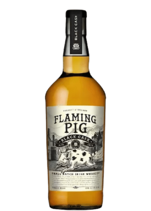 Butelka Flaming Pig Black Cask Irish Whiskey 40% 0,7L – irlandzka whiskey small batch leżakowana w intensywnie wypalanych beczkach