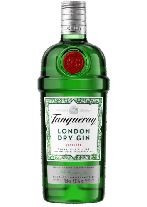 Butelka Gin Tanqueray London 43,1% 0,7L – klasyczny angielski gin o intensywnym aromacie jałowca, ziołowym i korzennym, o gorzkim i wytrawnym smaku z długim, ostrym finiszem.