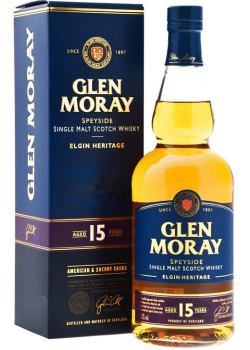 Glen Moray 15YO 40% 0.7L – bogata whisky single malt z Speyside