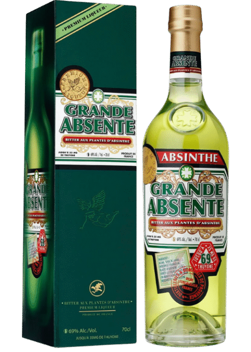 Butelka Grande Absente 69% 0,7L w eleganckim kartonie – francuski absynt z Prowansji o intensywnym, anyżowym smaku