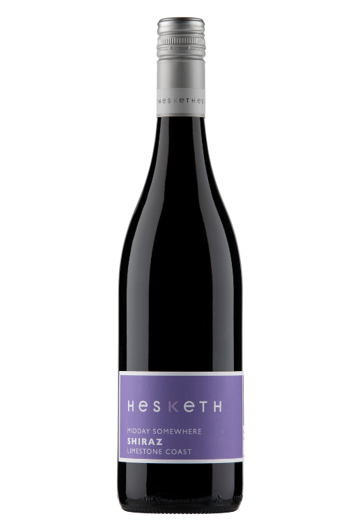 Butelka Hesket Shiraz Midday Somewhere 0,75L – wytrawne czerwone wino z Australii o jagodowym, korzennym i lekko dymnym charakterze.