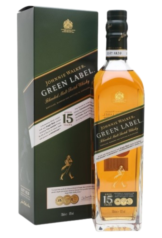 Johnnie Walker Green Label 0,7L 40% – Whisky Szkocka z Wyraźnymi Nutami Owocowymi i Torfowymi