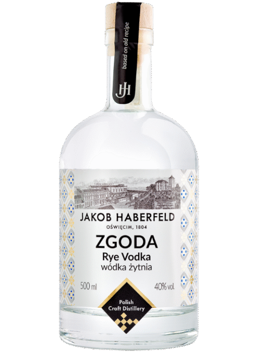 Butelka Jakob Haberfeld Zgoda 40% 0,5L – polska wódka premium o harmonijnym, owocowo-korzennym smaku