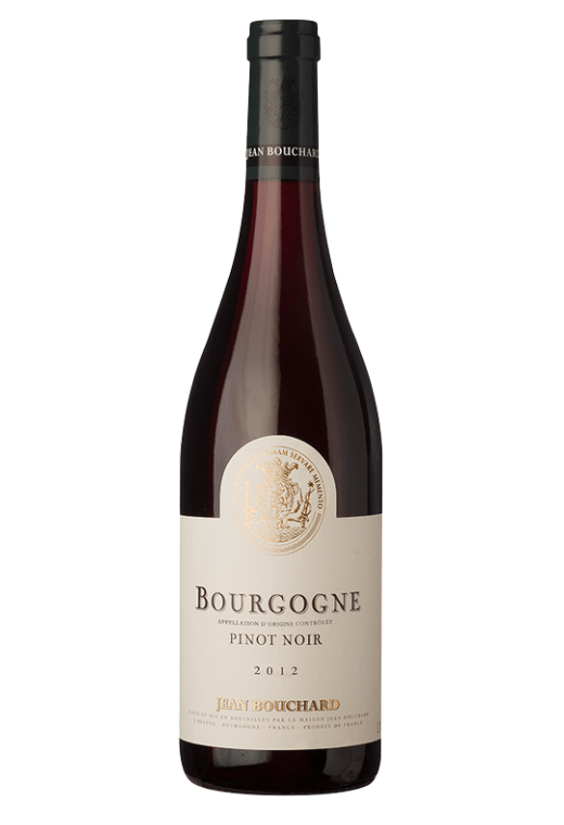 Butelka Jean Bouchard Bourgogne Pinot Noir 0,75L – wytrawne, pełne wino czerwone z Burgundii o korzennym, owocowym i ziemistym charakterze.