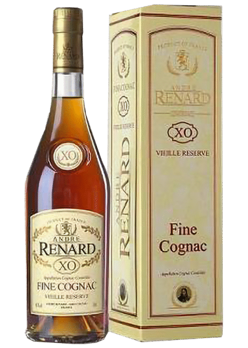 Butelka K.F. Andre Renard XO 0,7L – francuski koniak z regionu Cognac o kwiatowym, orzechowym i przyprawowym aromacie oraz bogatym, eleganckim smaku