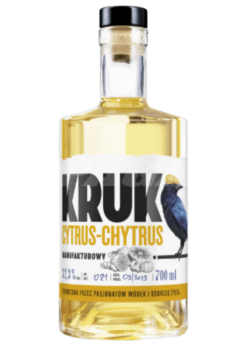 Butelka Kruk Cytrus-Chytrus 0,7L – polska wódka o orzeźwiającym, cytrusowym smaku