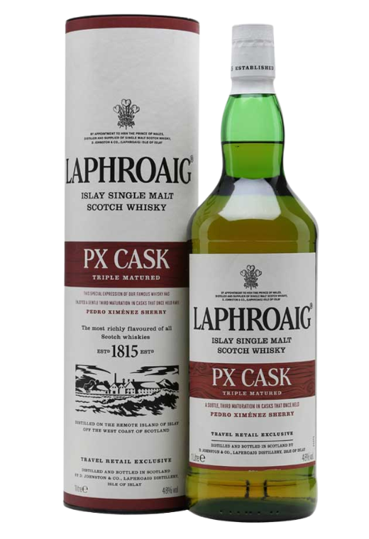 Laphroaig PX 1L 48% – torfowa moc dojrzewająca w beczkach po sherry Pedro Ximénez