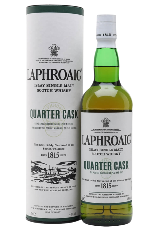 Laphroaig Quarter Cask 0,7L 48% – intensywna torfowa whisky dojrzewająca w mniejszych beczkach