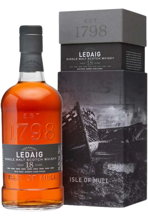 Ledaig 18 Y.O. Single Malt 46,3% 0,7L – dojrzała torfowa whisky z wyspy Mull