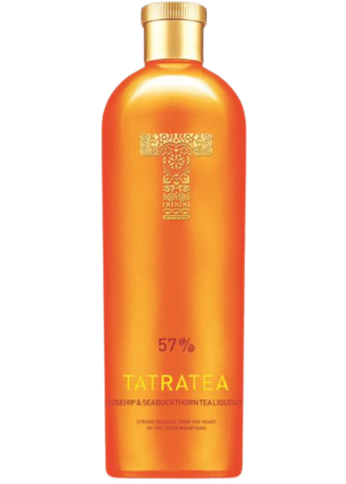 Butelka Tatratea Rosehip & Sea Buckthorn 57% 0,7L – słowacki likier z dzikiej róży i rokitnika, o intensywnym i kwaśnym smaku