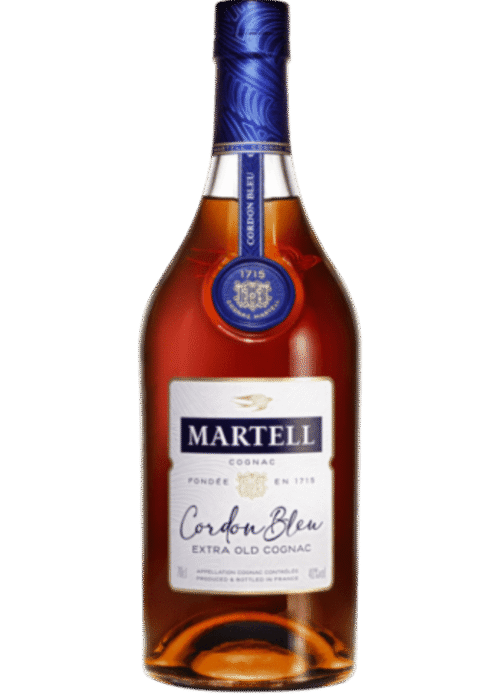 Butelka Martell Cordon Bleu 0,7L – wyrafinowany francuski koniak z regionu Cognac o delikatnym, orzechowym i owocowym aromacie oraz bogatym, słodkim finiszu