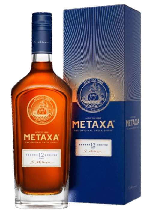 Butelka Metaxa 12* 40% 0,7L – grecka brandy z regionu Samos o karmelowym, owocowym i ziołowym aromacie oraz bogatym, intensywnym i pełnym smaku