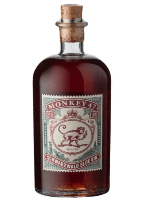 Butelka Monkey 47 Schwarzwald Sloe Gin 29% 500ml – niemiecki gin z Czarnego Lasu o aromacie jałowca, korzennym i śliwkowym, z owocowym i słodkim smakiem oraz długim, korzenno-owocowym finiszem.
