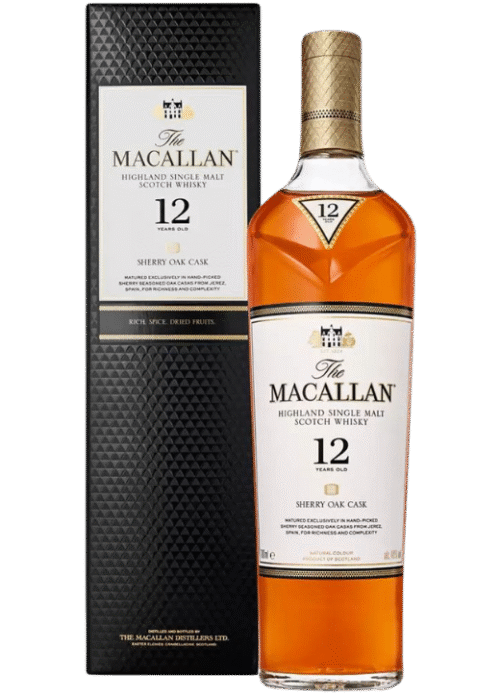 Macallan 12Yo Sherry Oak Cask 0,7L 43% – klasyczna whisky single malt dojrzewająca w beczkach po sherry