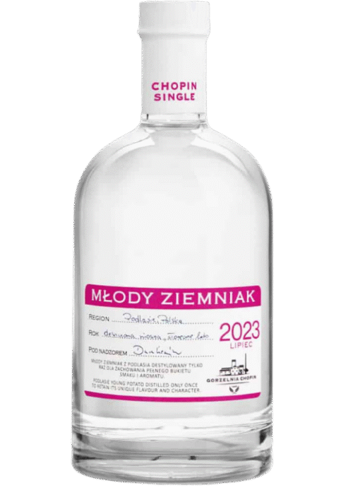 Butelka Młody Ziemniak 2023 500ml – polska wódka premium z młodych ziemniaków, o wytrawnym i delikatnym charakterze