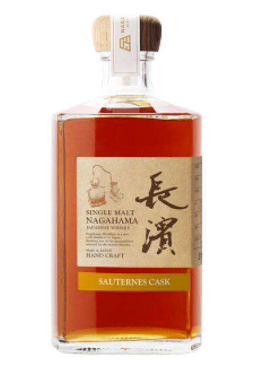 Nagahama Sauternes Cask 0,5L 53% – japońska whisky single malt dojrzewająca w beczkach po winie Sauternes, o bogatym owocowym smaku i długim finiszu