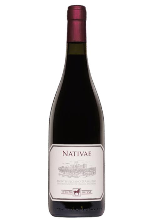Butelka Native Montepulciano Tenuta Ulisse 0,75L – wytrawne czerwone wino z Abruzji o korzennym i owocowym aromacie