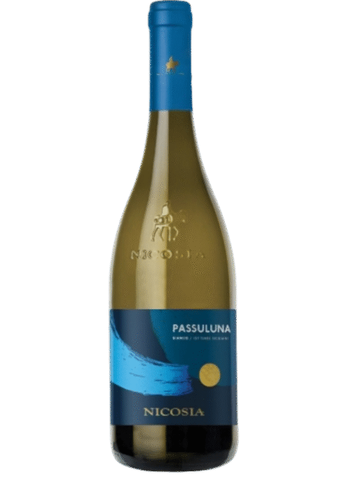 Butelka Nicosia Passuluna Bianco 0,75L – wytrawne białe wino z Sycylii o cytrusowo-kwiatowym aromacie
