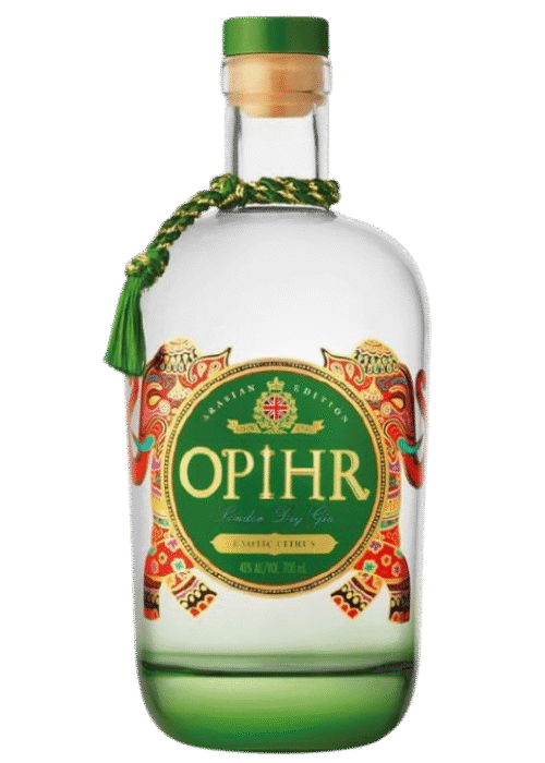 Butelka Opihr Oriental Ltd. Ed. Arabia 40% 700ml – angielski gin o aromacie cynamonu, jałowca i kardamonu, z intensywnym, korzennym i ostrym smakiem oraz długim, ciepłym finiszem.
