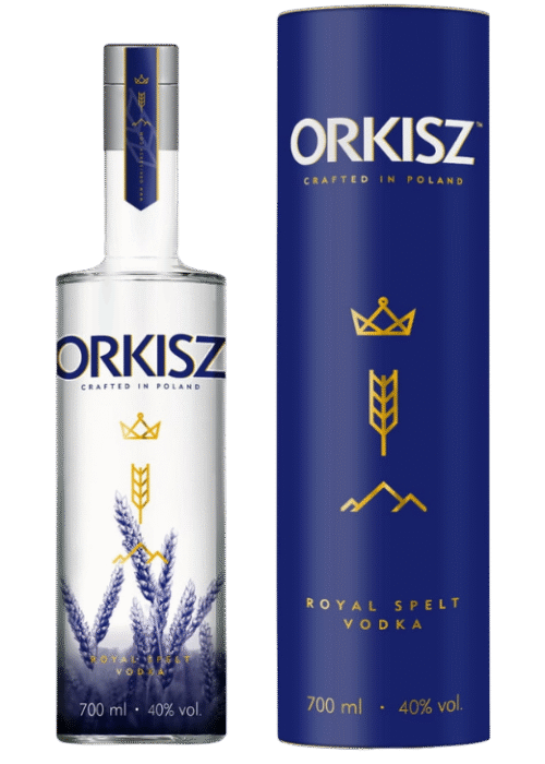 Butelka Orkisz Wódka 0,7L w eleganckiej tubie – ekskluzywna polska wódka z orkiszu o wyrafinowanym aromacie i smaku
