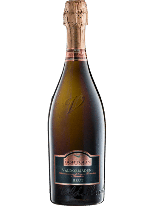 Butelka Prosecco Brut Valdobbiadene Bortolin 0,75L – wytrawne musujące wino z regionu Veneto o cytrusowo-kwiatowo-mineralnym aromacie