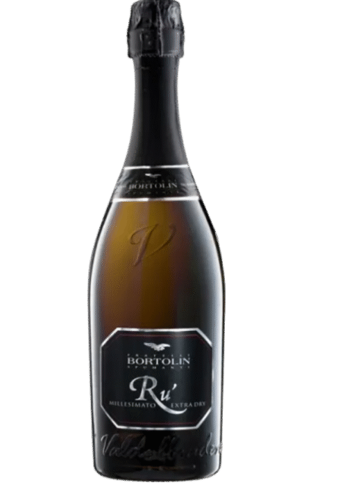 Butelka Prosecco Ru Bortolin Extra Dry Millesimato 0,75L – półsłodkie musujące wino z regionu Veneto o cytrusowo-kwiatowym aromacie
