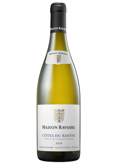 Butelka Ravoire Côtes Du Rhône Blanc 0,75L – wytrawne białe wino z regionu Rodan o cytrusowo-kwiatowo-mineralnym aromacie