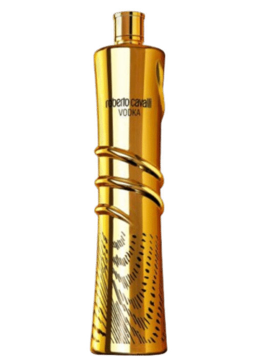 Butelka Roberto Cavalli Vodka Gold 1L – luksusowa włoska wódka premium z eleganckim złotym wykończeniem