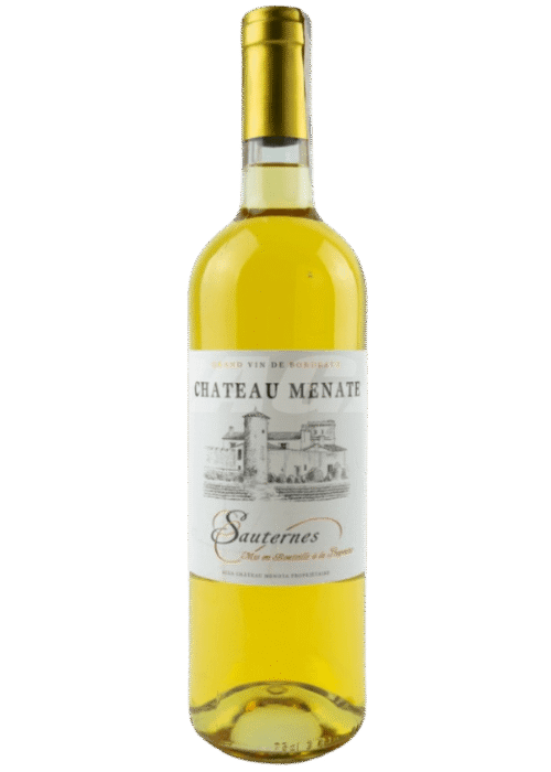 Butelka Sauternes Chateau Menate AOC 0,75L – półsłodkie białe wino z regionu Sauternes o miodowym i kwiatowym aromacie