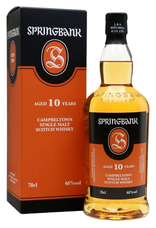 Springbank 10Yo 0.7L 46% – szkocka whisky single malt z regionu Islay o dębowym, waniliowym aromacie i intensywnym, owocowo-przyprawowym smaku