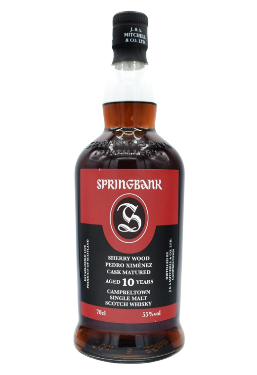 Springbank 10 Yo Sherry Wood PX 0.7L 55% – limitowana whisky single malt z Campbeltown, dojrzewająca w beczkach po sherry Pedro Ximénez, o bogatym czekoladowo-owocowym smaku