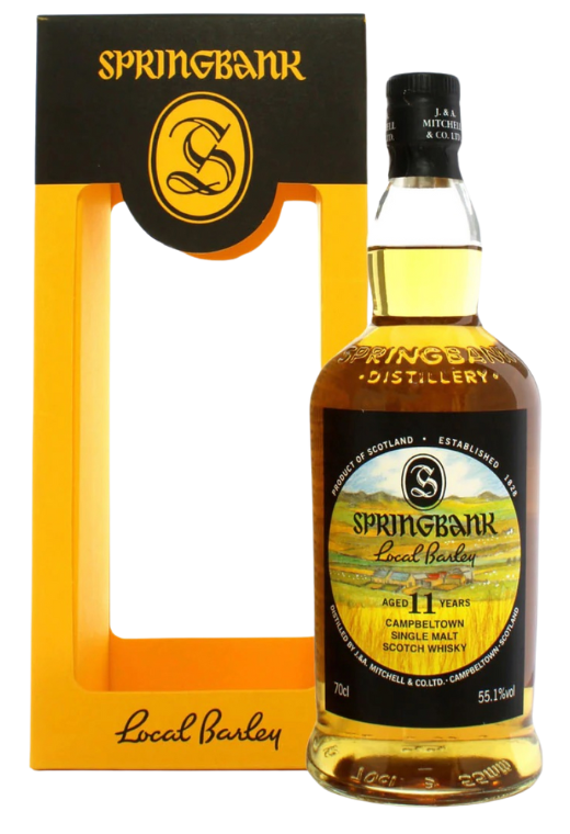 Springbank 11Yo Local Barley 55.1% 0.7L – limitowana szkocka whisky single malt z Campbeltown, dojrzewająca z wykorzystaniem lokalnego jęczmienia, o torfowym i ziemistym charakterze