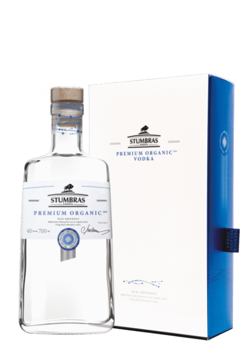 Butelka Stumbras Organic Premium Gb 0,7L – litewska wódka organiczna, o bogatym, korzenno-owocowym profilu aromatycznym i ziołowym finiszu