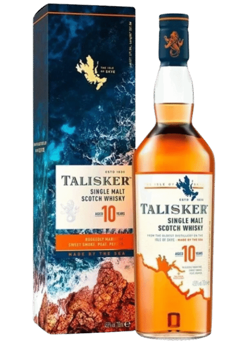 Talisker 10Yo 0.7L 45.8% – szkocka whisky single malt z wyspy Skye o torfowym, owocowym smaku i intensywnym finiszu