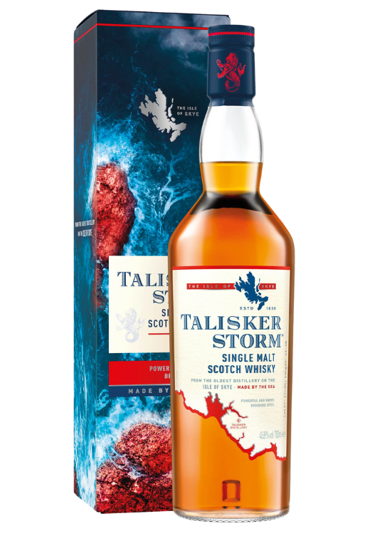 Talisker Storm 0.7L 45.8% – szkocka whisky single malt z wyspy Skye o intensywnym torfowym smaku, przyprawowym aromacie i długim, słodkim finiszu