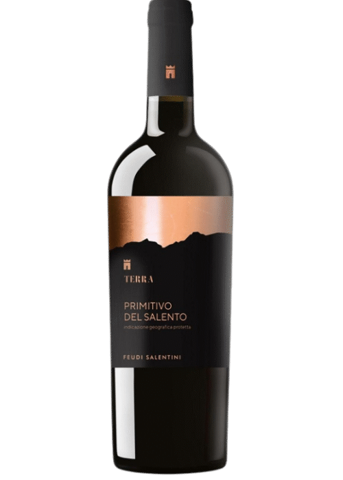 Butelka Terra Primitivo del Salento 0,75L – włoskie czerwone wino z regionu Salento o aromacie korzennym, wiśniowym i ziołowym